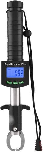 Digital Fish Scale, Stainless Steel Fish Lip Grabber Fish Control, Electric Fish Lip Gripper Holder with 1M/39in Tape Measure Ruler and 25kg/55lb Weight Scale in Saudi Arabia