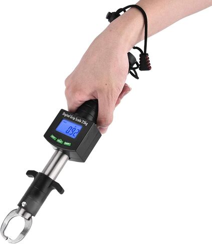 Digital Fish Scale, Stainless Steel Fish Lip Grabber Fish Control, Electric Fish Lip Gripper Holder with 1M/39in Tape Measure Ruler and 25kg/55lb Weight Scale in Saudi Arabia