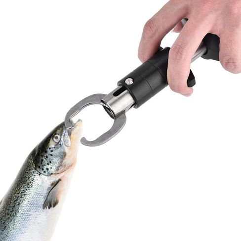 Digital Fish Scale, Stainless Steel Fish Lip Grabber Fish Control, Electric Fish Lip Gripper Holder with 1M/39in Tape Measure Ruler and 25kg/55lb Weight Scale in Saudi Arabia