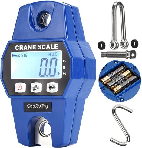 ميزان معلق رقمي للتعليق 300 كجم/660 رطل، ميزان إلكتروني محمول باليد، ميزان معلق رقمي صغير لصيد الأسماك، والصيد، والسفر، والأمتعة، والمزرعة، وثقيل، هدية عيد الأب (أزرق)، 10.5 × 3.2 × 1.9 بوصة in Kuwait