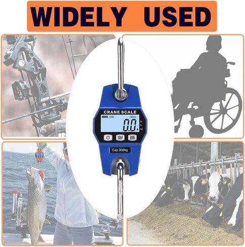 ميزان معلق رقمي للتعليق 300 كجم/660 رطل، ميزان إلكتروني محمول باليد، ميزان معلق رقمي صغير لصيد الأسماك، والصيد، والسفر، والأمتعة، والمزرعة، وثقيل، هدية عيد الأب (أزرق)، 10.5 × 3.2 × 1.9 بوصة in Kuwait