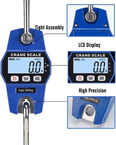 ميزان معلق رقمي للتعليق 300 كجم/660 رطل، ميزان إلكتروني محمول باليد، ميزان معلق رقمي صغير لصيد الأسماك، والصيد، والسفر، والأمتعة، والمزرعة، وثقيل، هدية عيد الأب (أزرق)، 10.5 × 3.2 × 1.9 بوصة in Kuwait