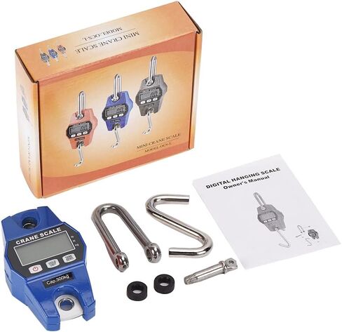 ميزان معلق رقمي للتعليق 300 كجم/660 رطل، ميزان إلكتروني محمول باليد، ميزان معلق رقمي صغير لصيد الأسماك، والصيد، والسفر، والأمتعة، والمزرعة، وثقيل، هدية عيد الأب (أزرق)، 10.5 × 3.2 × 1.9 بوصة in Kuwait