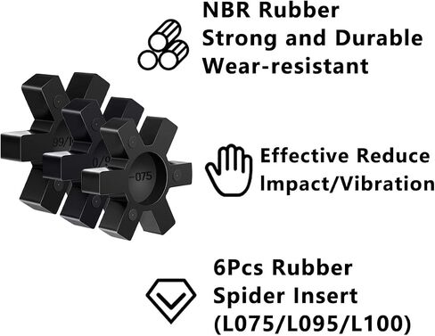 Flexible NBR Rubber Spider Insert Solid Spider Center Insert, Rubber Spider Insert Spider Center Insert for L Jaw Coupling L-Jaw Coupler (5Pcs L100) in Saudi Arabia