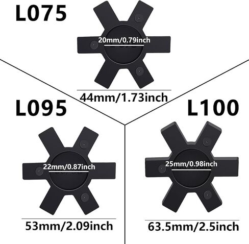 Flexible NBR Rubber Spider Insert Solid Spider Center Insert, Rubber Spider Insert Spider Center Insert for L Jaw Coupling L-Jaw Coupler (5Pcs L100) in Saudi Arabia