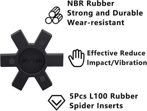 Flexible NBR Rubber Spider Insert Solid Spider Center Insert, Rubber Spider Insert Spider Center Insert for L Jaw Coupling L-Jaw Coupler (5Pcs L100) in Saudi Arabia