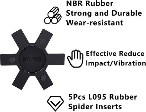 Flexible NBR Rubber Spider Insert Solid Spider Center Insert, Rubber Spider Insert Spider Center Insert for L Jaw Coupling L-Jaw Coupler (5Pcs L100) in Saudi Arabia