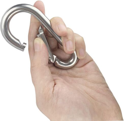 2 قطعة 4 بوصة حلقة تسلق كليب الثقيلة M10 كبير خطاف زنبركي الفولاذ المقاوم للصدأ للتخييم الصيد أرجوحة أرجوحة in Kuwait