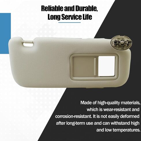Gray Driver Side Sun Visor Compatible with Toyota Corolla 2007-2013 Replace Left Sun Protection Shade 74320-02711-E0 in Saudi Arabia
