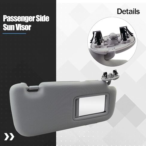 Gray Driver Side Sun Visor Compatible with Toyota Corolla 2007-2013 Replace Left Sun Protection Shade 74320-02711-E0 in Saudi Arabia