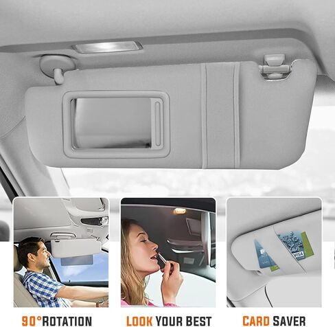 Youxmoto Sun Visor for Toyota Venza Left Driver Side, 2009 2010 2011 2012 2013 2014 2015 2016 with Sunroof, Grey Replaces # ‎74320-0T021-A1 in Saudi Arabia