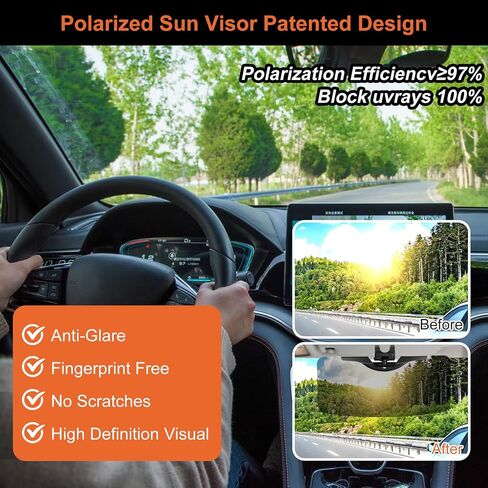 2 Pack Sun Visor Extender for car, Adjustable Sun Visor Extender Easy to Install, Clip on car Windshield Visor Extender, Universal Car Visor Extender Sun Blocker (Black-2 Pack) in Saudi Arabia