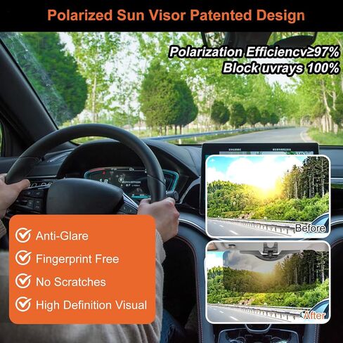 2 Pack Sun Visor Extender for car, Adjustable Sun Visor Extender Easy to Install, Clip on car Windshield Visor Extender, Universal Car Visor Extender Sun Blocker (Black-2 Pack) in Saudi Arabia