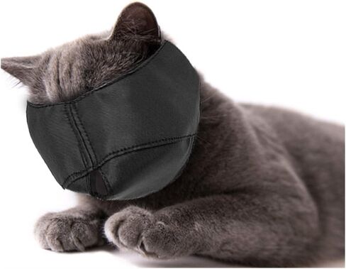 Nylon Cat Muzzles,Cat Face Mask,Groomer Helpers,Cat Grooming Tools,Preventing Scratches and Anti-Biting,Black (S) in Saudi Arabia