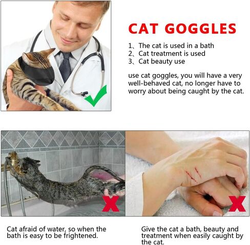 Nylon Cat Muzzles,Cat Face Mask,Groomer Helpers,Cat Grooming Tools,Preventing Scratches and Anti-Biting,Black (S) in Saudi Arabia