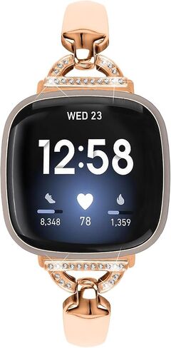 Metal Bands Compatible with Fitbit Sense 2/Sense/Versa 4/Versa 3, Bracelet Replacement Wristband for Women, Silver Black Copper in Saudi Arabia