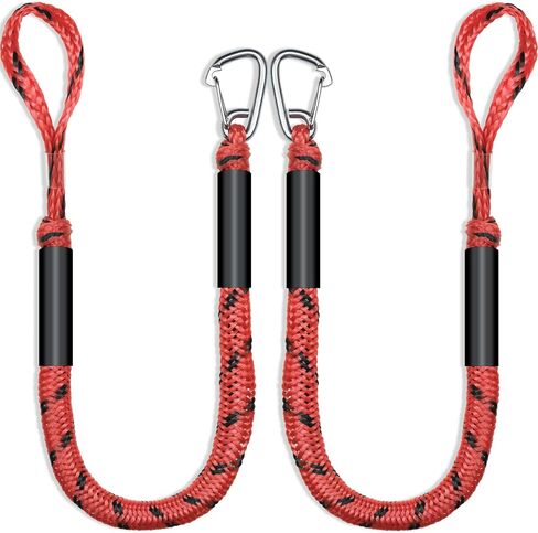 4FT قسط قارب بنجي قفص الاتهام خطوط جت سكي الملحقات مع البحرية الصف 316 مشبك الفولاذ المقاوم للصدأ رسو بأمان لجت سكي، SeaDoo، ياماها WaveRunner، كاياك، قارب عائم، زورق 4 ~ 5.5ft الأحمر in Kuwait