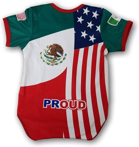 المكسيك الولايات المتحدة الأمريكية فخور Orgullo Baby Onepice بذلة Mameluco رومبير أخضر، 6-12 شهرًا in Kuwait