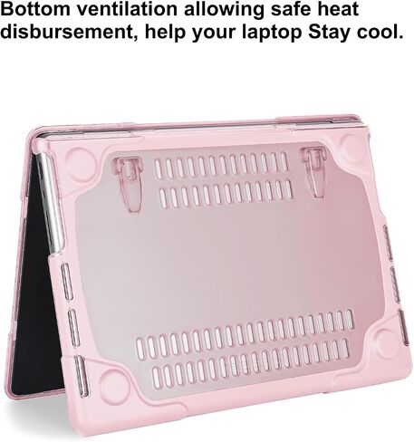 MOSISO متوافق مع حافظة MacBook Pro مقاس 14 بوصة إصدار 2023 2022 2021 M3 A2918 A2992 M2 A2779 M1 A2442 Pro Max Chip، هيكل صلب من البلاستيك المقاوم للصدمات شديد التحمل مع مسند قابل للطي وغطاء لوحة مفاتيح، وردي in Saudi Arabia