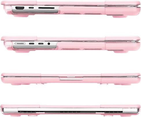MOSISO متوافق مع حافظة MacBook Pro مقاس 14 بوصة إصدار 2023 2022 2021 M3 A2918 A2992 M2 A2779 M1 A2442 Pro Max Chip، هيكل صلب من البلاستيك المقاوم للصدمات شديد التحمل مع مسند قابل للطي وغطاء لوحة مفاتيح، وردي in Saudi Arabia
