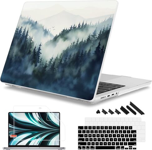 Mektron Case for 2023 MacBook Pro 16" M3 A2991 Fits M2 A2780 M1 A2485 (2021/2030) Pro/Max Chips with Touch ID, Hard Shell Plastic Laptop Cover Keyboard Cover Screen Protector,Peony Flowers C186 in Kuwait
