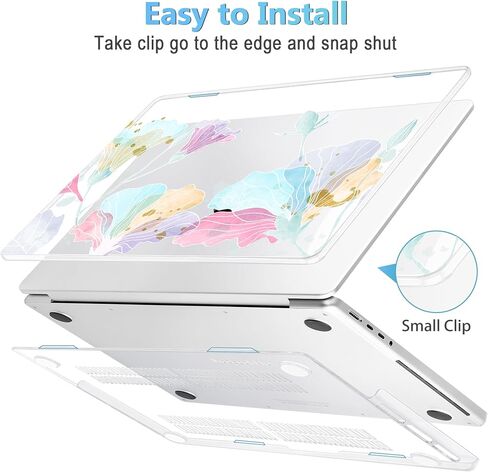 Mektron Case for 2023 MacBook Pro 16" M3 A2991 Fits M2 A2780 M1 A2485 (2021/2030) Pro/Max Chips with Touch ID, Hard Shell Plastic Laptop Cover Keyboard Cover Screen Protector,Peony Flowers C186 in Kuwait