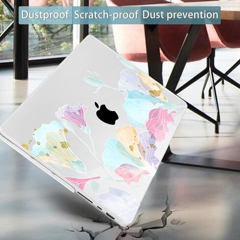 Mektron Case for 2023 MacBook Pro 16" M3 A2991 Fits M2 A2780 M1 A2485 (2021/2030) Pro/Max Chips with Touch ID, Hard Shell Plastic Laptop Cover Keyboard Cover Screen Protector,Peony Flowers C186 in Kuwait