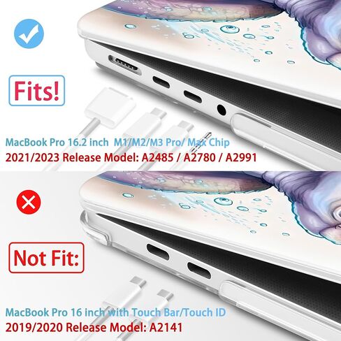 حافظة Mektron لجهاز MacBook Pro 16 بوصة M3 A2991 M2 A2780 M1 A2485 (2021/2022/2023) Pro/Max Chips مع معرف اللمس، غطاء كمبيوتر محمول بلاستيكي صلب واقي شاشة غطاء لوحة المفاتيح، غابة ضبابية C133 in Saudi Arabia
