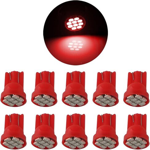 AUCELI 10PCS T10 194 168 Car Dash Instrument LED Light Bulbs, 12V Super Bright Automotive Bright Panel Gauge Cluster Dashboard LED Light Bulbs, Universal for SUV, Truck, RV and More（Blue） in Saudi Arabia