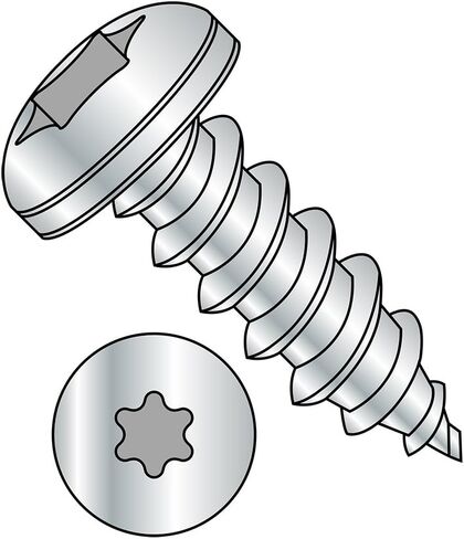 Small Parts 1016ABTP Steel Sheet Metal Screw, Zinc Plated, Pan Head, Star Drive, Type AB, #10-16 Thread Size, 1" Length (Pack of 50) in Saudi Arabia