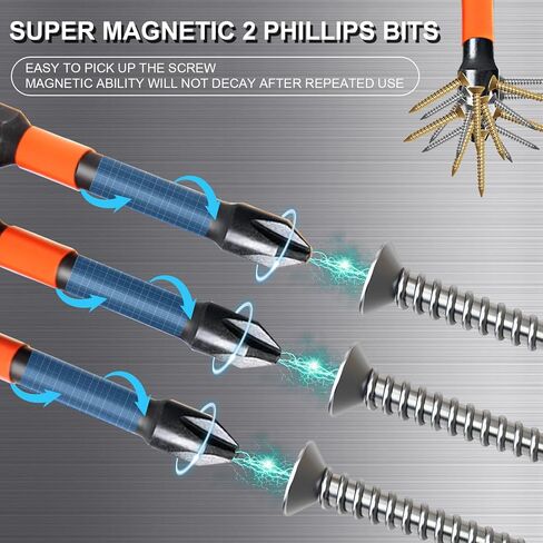 DYRECELVE 10-Piece Phillips Bits #2 Impact, 2-Inch Screwdriver Bits Set | Magnetic PH2 Phillips Head Drill Bits, S2 Steel, 1/4" Hex Shank for Impact Drivers and Drills, Furniture Assembly and Repair in Saudi Arabia