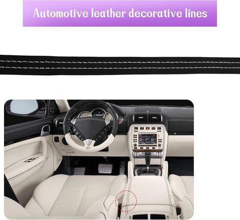 1 Pack 8M/26.25Ft Car Interior Trim Strip, DIY Car Molding Leather Trim Line, Universal Flexible Car Interior Molding Strips Universal for Automobile Interior Decorative Accessories(White) in Saudi Arabia