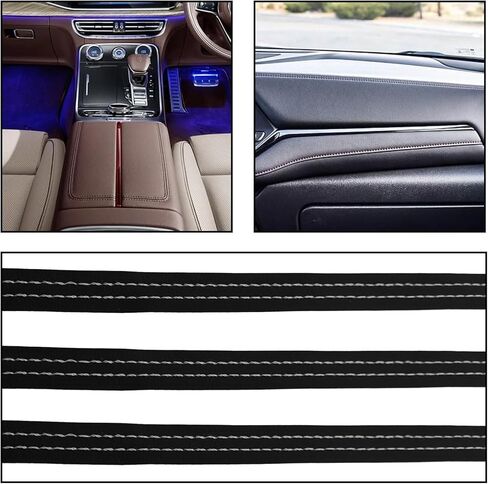1 Pack 8M/26.25Ft Car Interior Trim Strip, DIY Car Molding Leather Trim Line, Universal Flexible Car Interior Molding Strips Universal for Automobile Interior Decorative Accessories(White) in Saudi Arabia