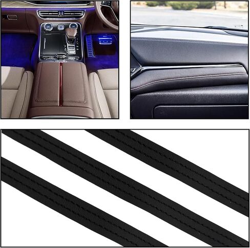 1 Pack 8M/26.25Ft Car Interior Trim Strip, DIY Car Molding Leather Trim Line, Universal Flexible Car Interior Molding Strips Universal for Automobile Interior Decorative Accessories(Black) in Saudi Arabia