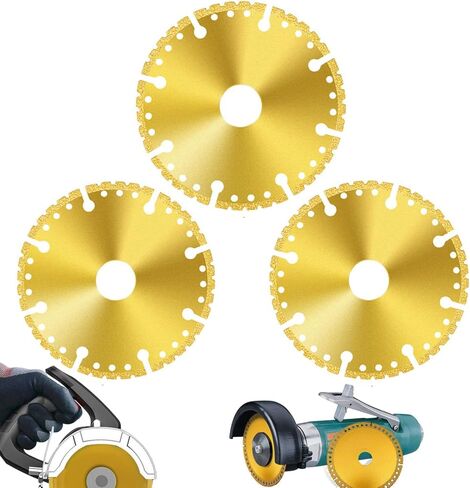 Cutting Disc, Cut Off Wheels 4 1/2 Inch with Conversion Gasket, 7/8" Arbor Angle Grinder Blades, Diamond Cutting Wheels for Angle Grinder for Smooth Cutting, Chamfering, Grinding of Materials.(3) in Saudi Arabia