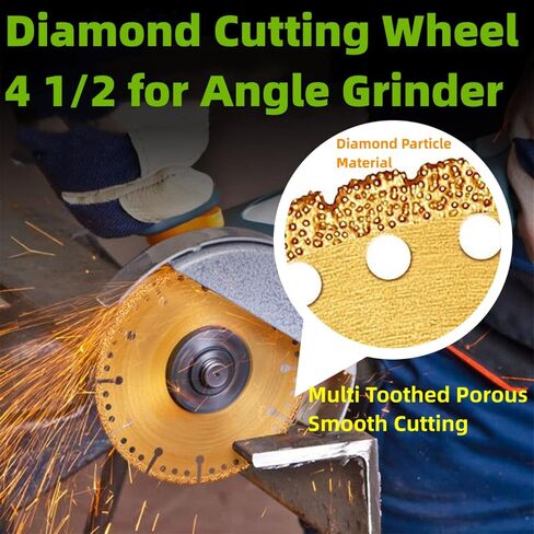 Cutting Disc, Cut Off Wheels 4 1/2 Inch with Conversion Gasket, 7/8" Arbor Angle Grinder Blades, Diamond Cutting Wheels for Angle Grinder for Smooth Cutting, Chamfering, Grinding of Materials.(3) in Saudi Arabia