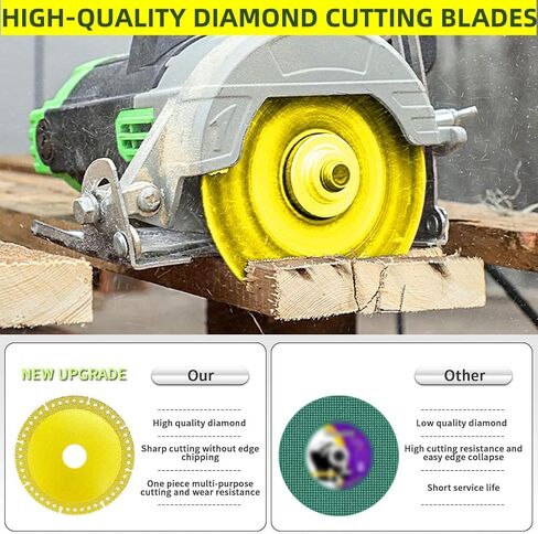Cutting Disc, Cut Off Wheels 4 1/2 Inch with Conversion Gasket, 7/8" Arbor Angle Grinder Blades, Diamond Cutting Wheels for Angle Grinder for Smooth Cutting, Chamfering, Grinding of Materials.(3) in Saudi Arabia