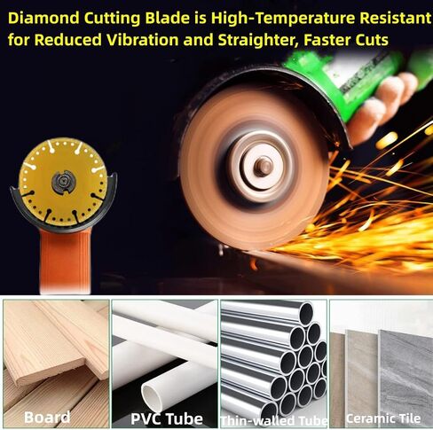 Cutting Disc, Cut Off Wheels 4 1/2 Inch with Conversion Gasket, 7/8" Arbor Angle Grinder Blades, Diamond Cutting Wheels for Angle Grinder for Smooth Cutting, Chamfering, Grinding of Materials.(3) in Saudi Arabia
