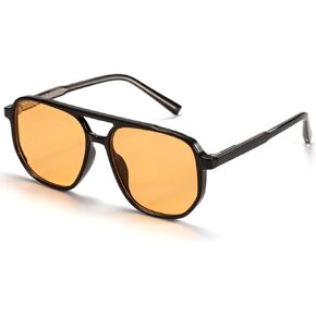 Retro Aviator Sunglasses for Women & Men Lightweight Square Shade UV400 Protection Unisex Sun Glasses Frame in Kuwait
