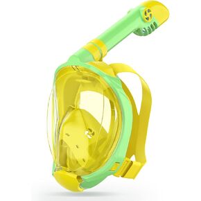 معدات الغوص العظيمة للأطفال ， هدايا مثالية من قناع الأطفال Snorkel ， الوجه الكامل Snorkel Mask Kids مع تركيب الكاميرا ， التنفس الآمن للسفر الساحر in Kuwait