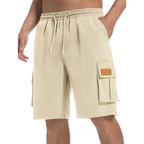 Mens Cargo Shorts Lightweight Stretch Hiking Shorts Casual Shorts Elastic Waistband 5 Pockets Work Shorts in Kuwait