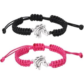 WCRAZYE 2 Pcs Horse Bracelet Adjustable Charm Hose Weave Bracelets for Horse Lovers in Saudi Arabia