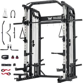 Major Fitness Drone2 Smith△ Machine – All-in-One Home Gym Squat Rack with Weight Bar, Dual LAT Pull-Down Systems & Cable Crossover Machine for Full-Body Workouts in Kuwait