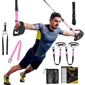 مجموعة تدريب التعليق المنزلي مع مدرب التعليق ، الأشرطة والفرق-نظام تمرين كامل القابل للتعديل لجهاز الصالة الرياضية المنزلية ، اليوغا ، بيلاتيس ، السفر | تصميم مضغوط in Kuwait