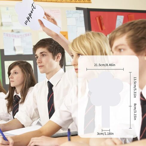 Seajan 50 Pcs Auction Paddles with Numbers Bulk Dry Erase Answer Paddle Handheld White Doubled Sided Bidding Boards Dry Erase Signs Boards for Students Classroom Teacher Office Meeting(Rectangle) in Saudi Arabia