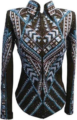 Western Women Showmanship Jackets Show Jackets Glass Stone Embedded Handmade Embroidery Equestrian Outfit For Women in Saudi Arabia