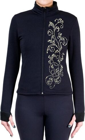 Figure Skating Polartec Polar Fleece Jacket with Rhinestones JR52F - Adult Sizes in Saudi Arabia