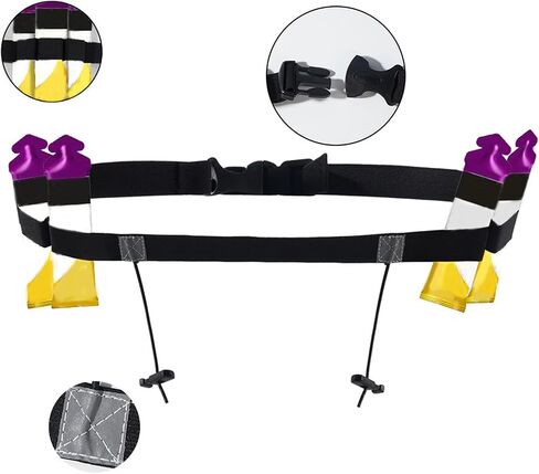 Adjustable Elastic Running Belt Running Race Number Belt with Clip Fastening Stretch Fits & Comfortable Hook Belt, Black in Saudi Arabia