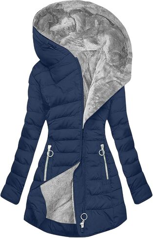 Long Winter Coats for Women Waterproof Fleece Lined Thicken Puffer Jacket Sherpa Warm Parka Outwear With Fur Hood in Saudi Arabia