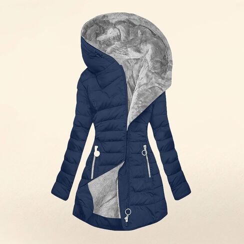 Long Winter Coats for Women Waterproof Fleece Lined Thicken Puffer Jacket Sherpa Warm Parka Outwear With Fur Hood in Saudi Arabia